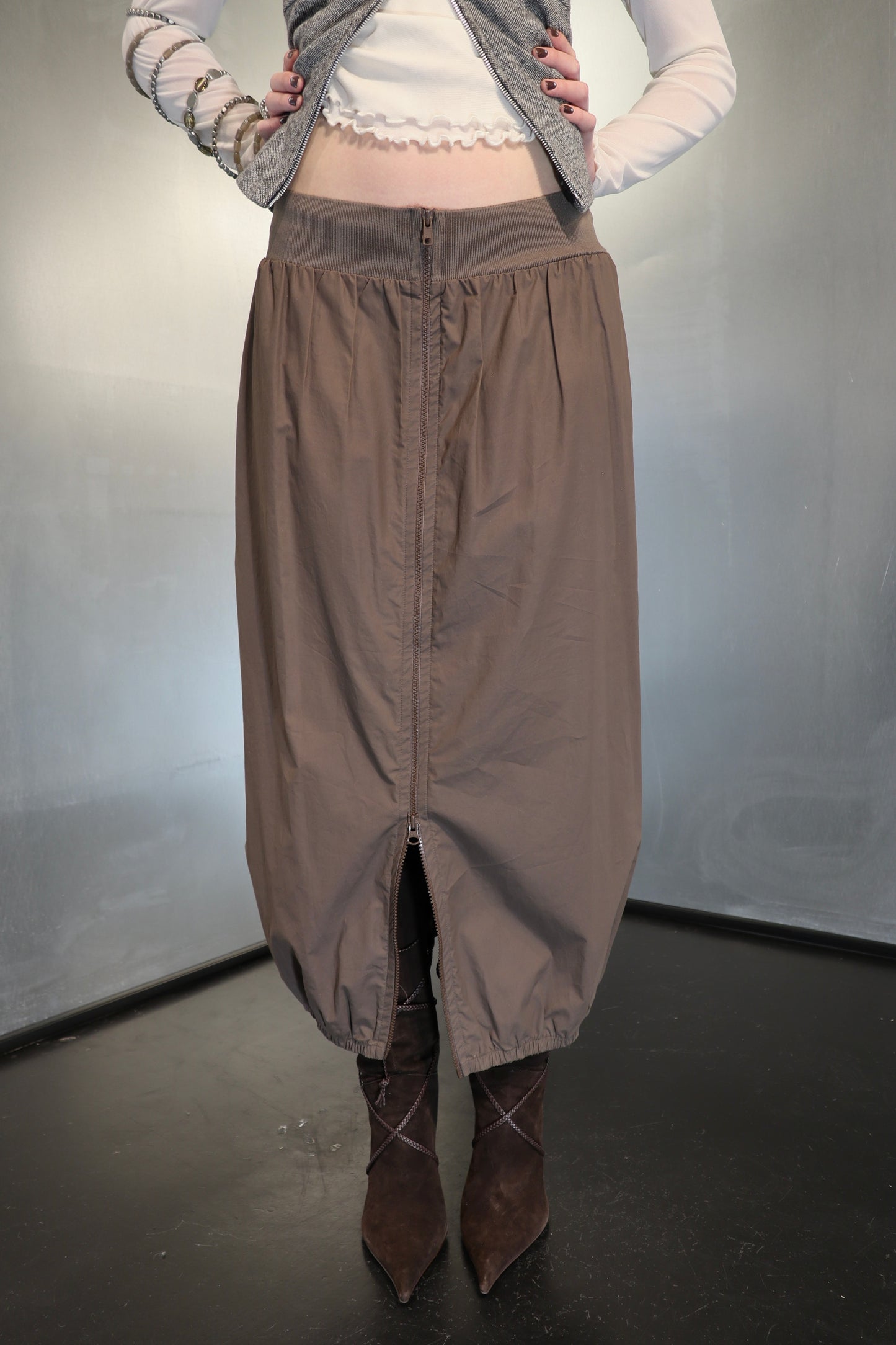 Sportmax utility zip balloon skirt