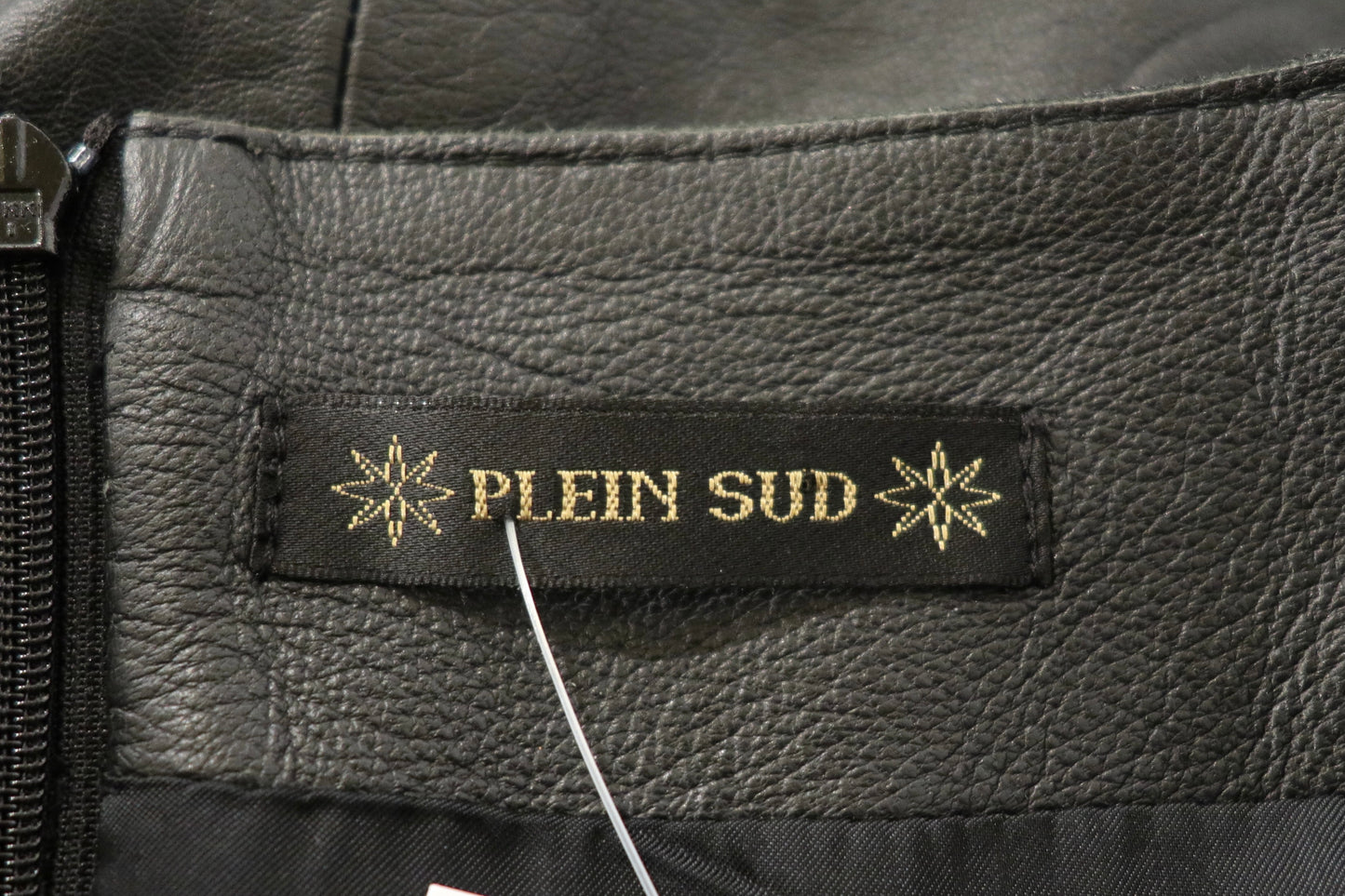 Plein Sud cutwork leather mini skirt