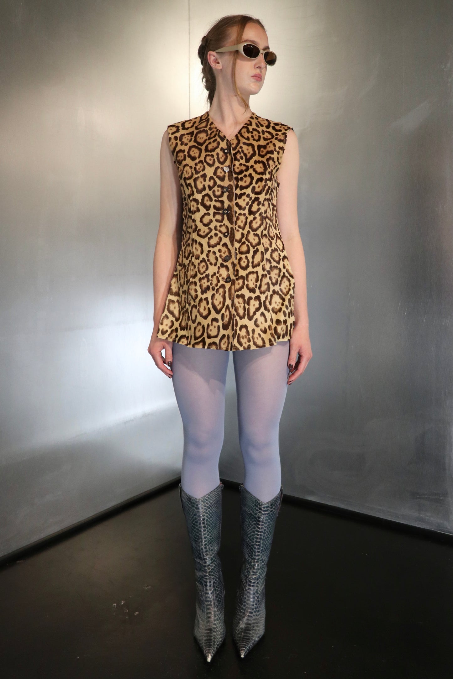 Fendi Leopard fur Zucca vest