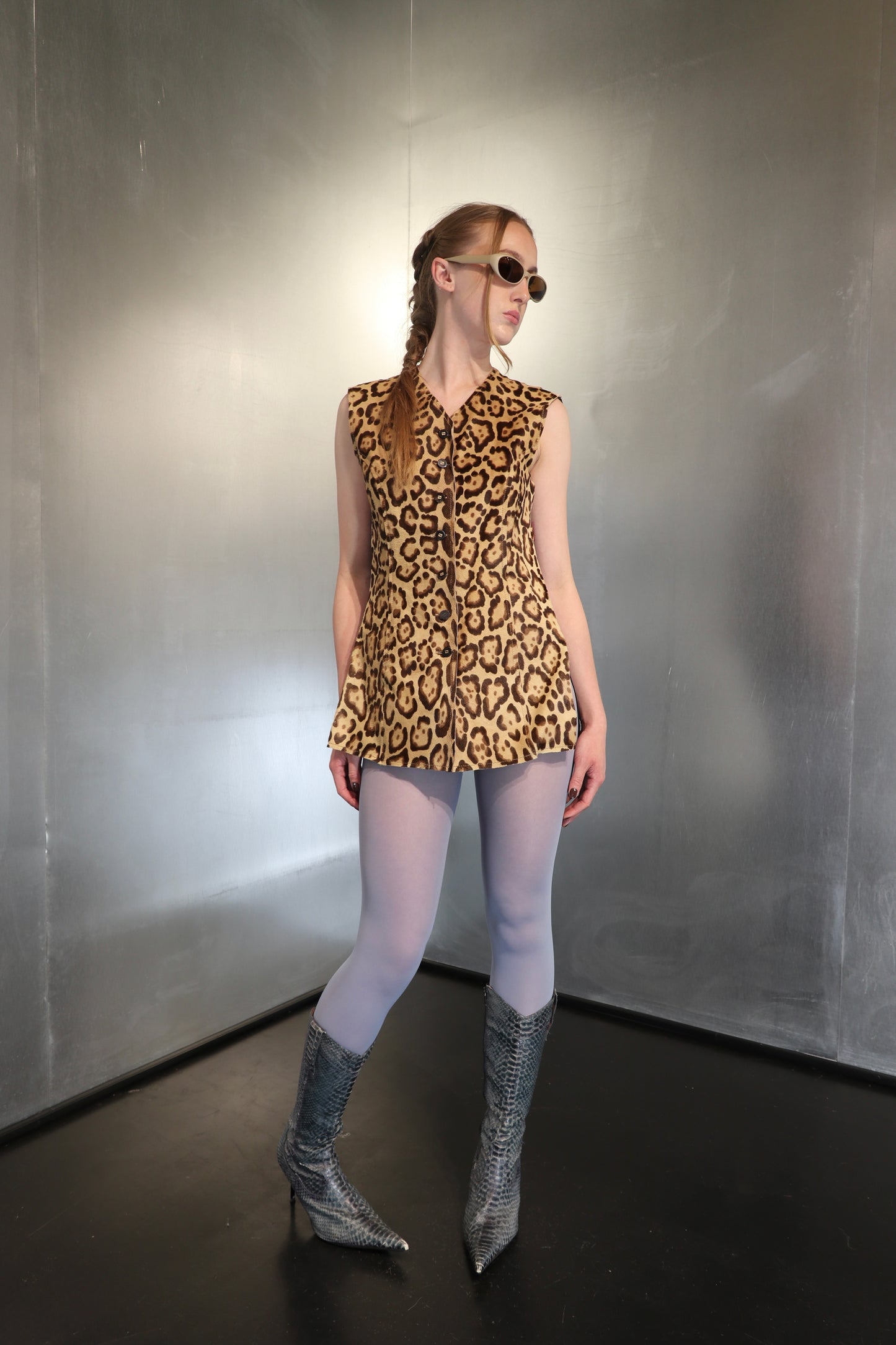 Fendi Leopard fur Zucca vest