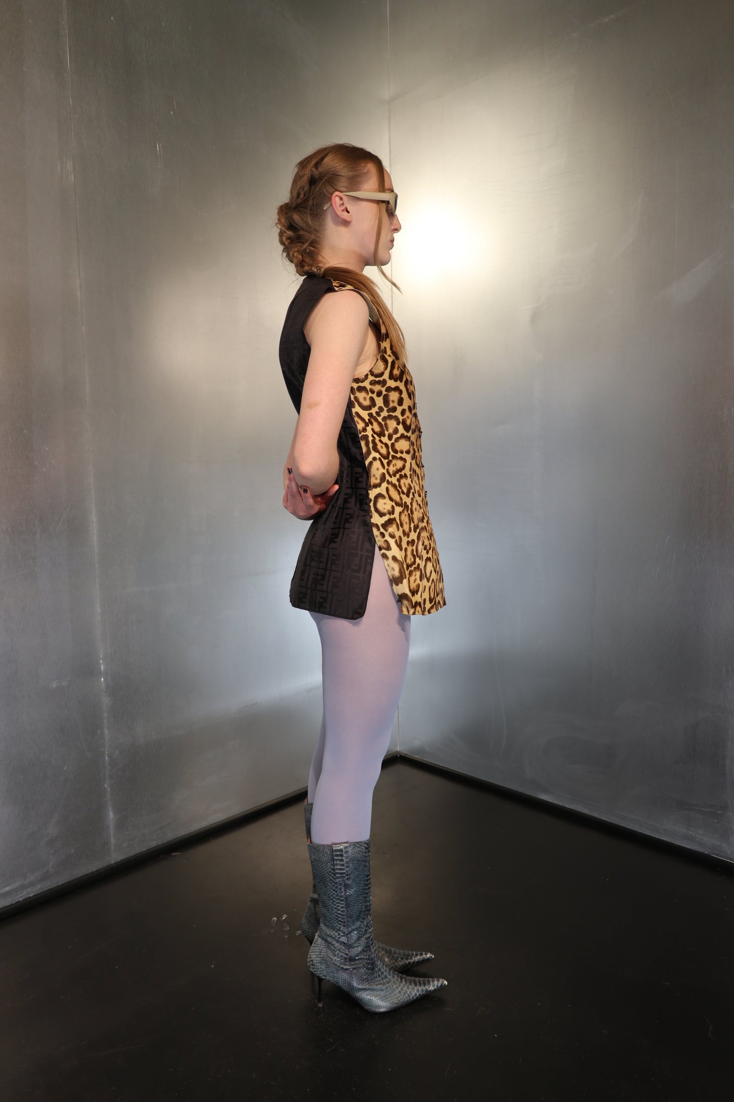 Fendi Leopard fur Zucca vest