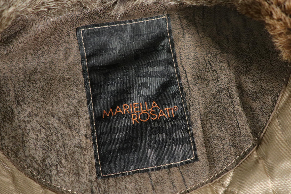 Vintage Marella Rosati Stonewashed Buckle Detail Fur Coat