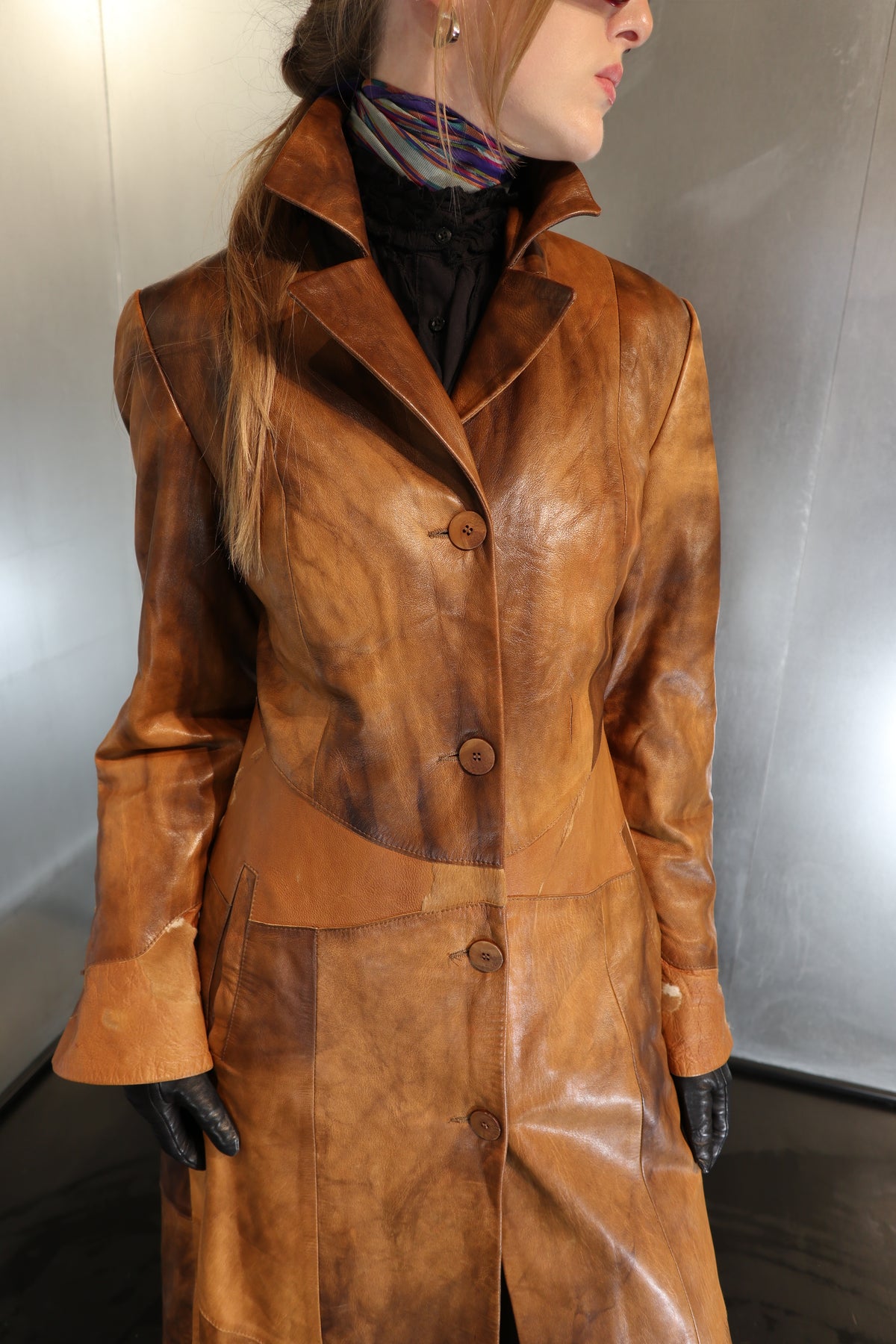 Caramel Cowhide Maxi Coat