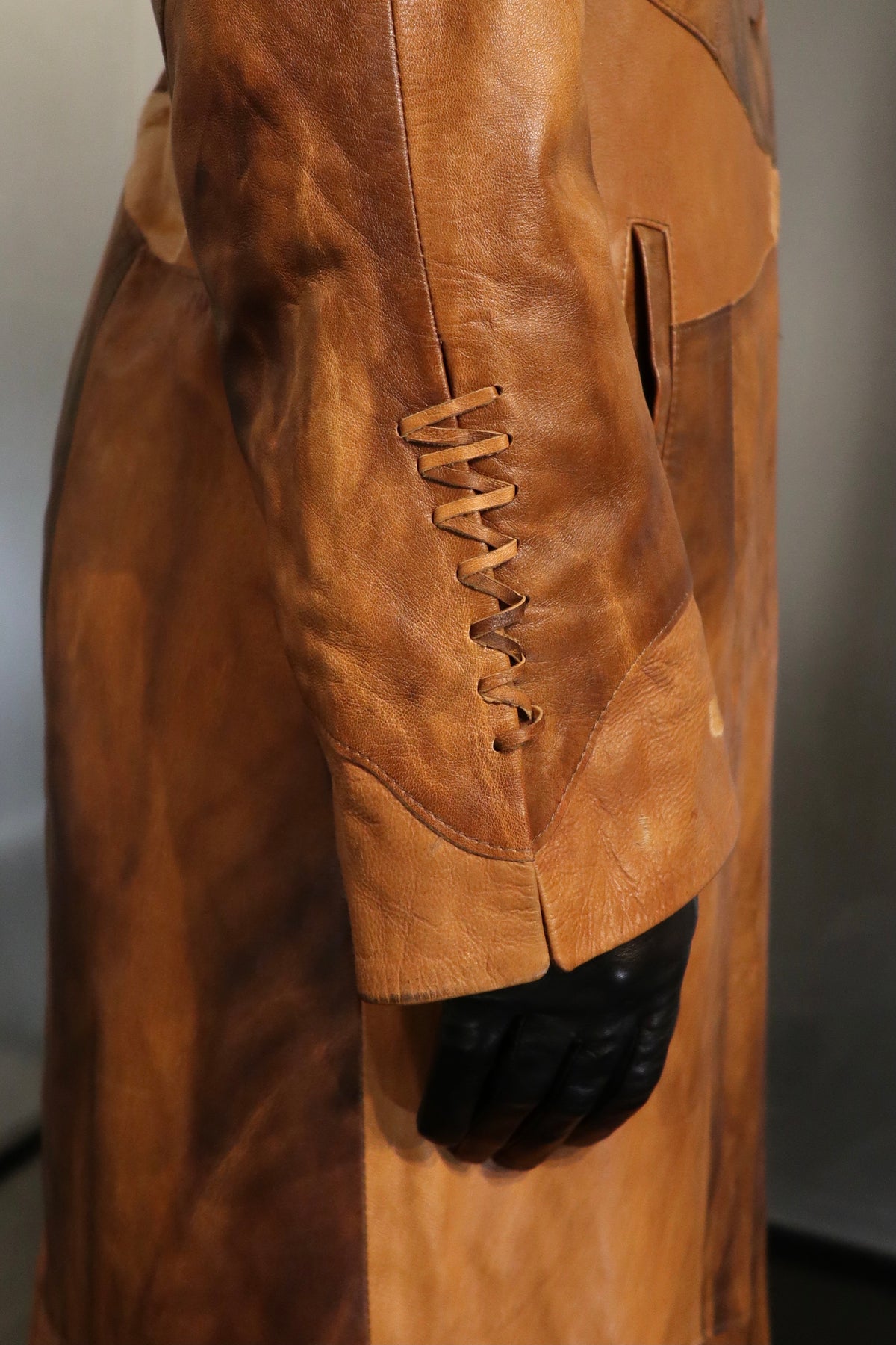 Caramel Cowhide Maxi Coat