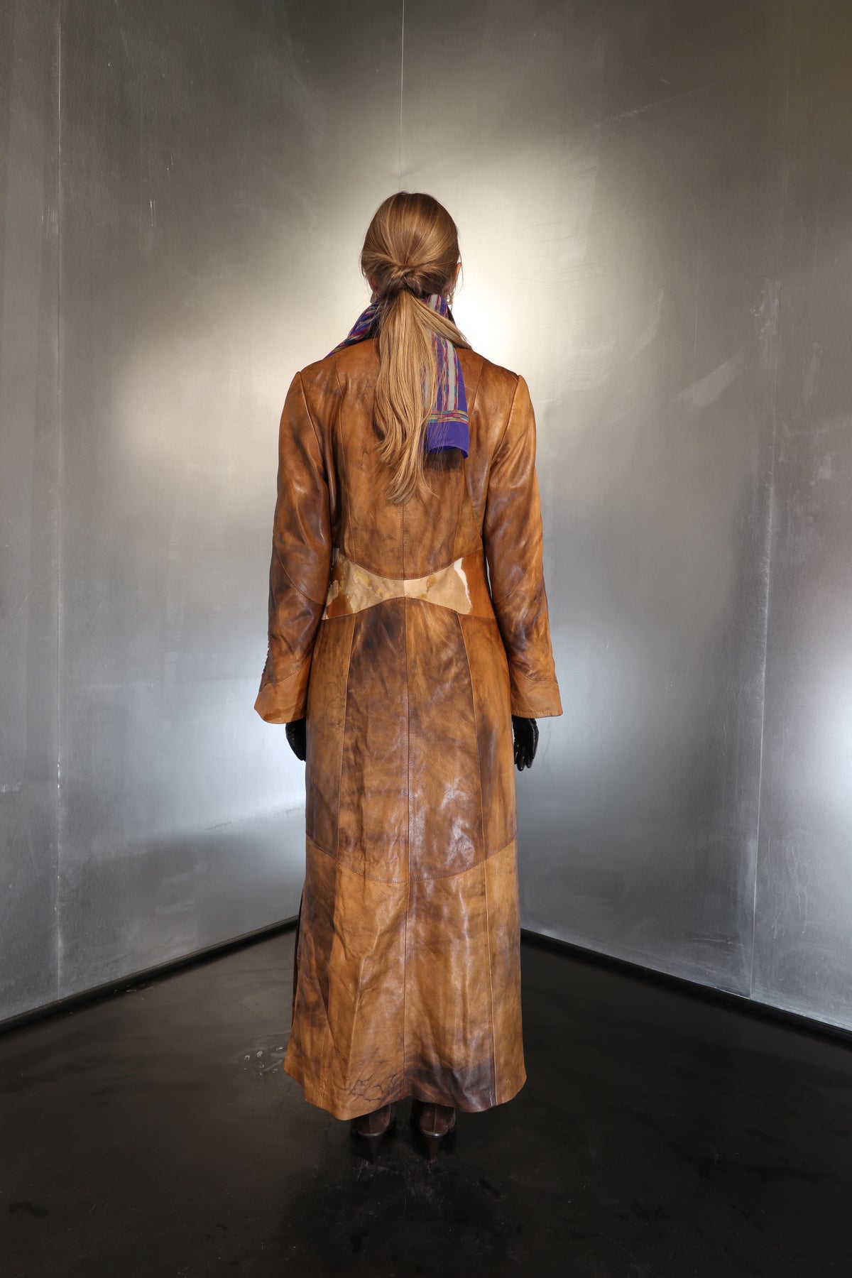 Caramel Cowhide Maxi Coat