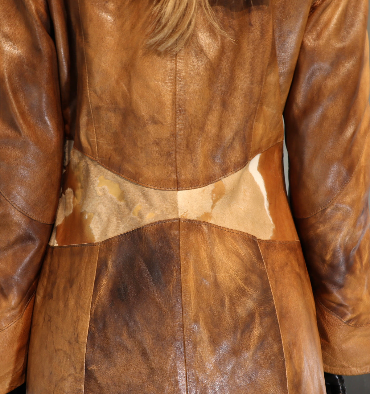 Caramel Cowhide Maxi Coat