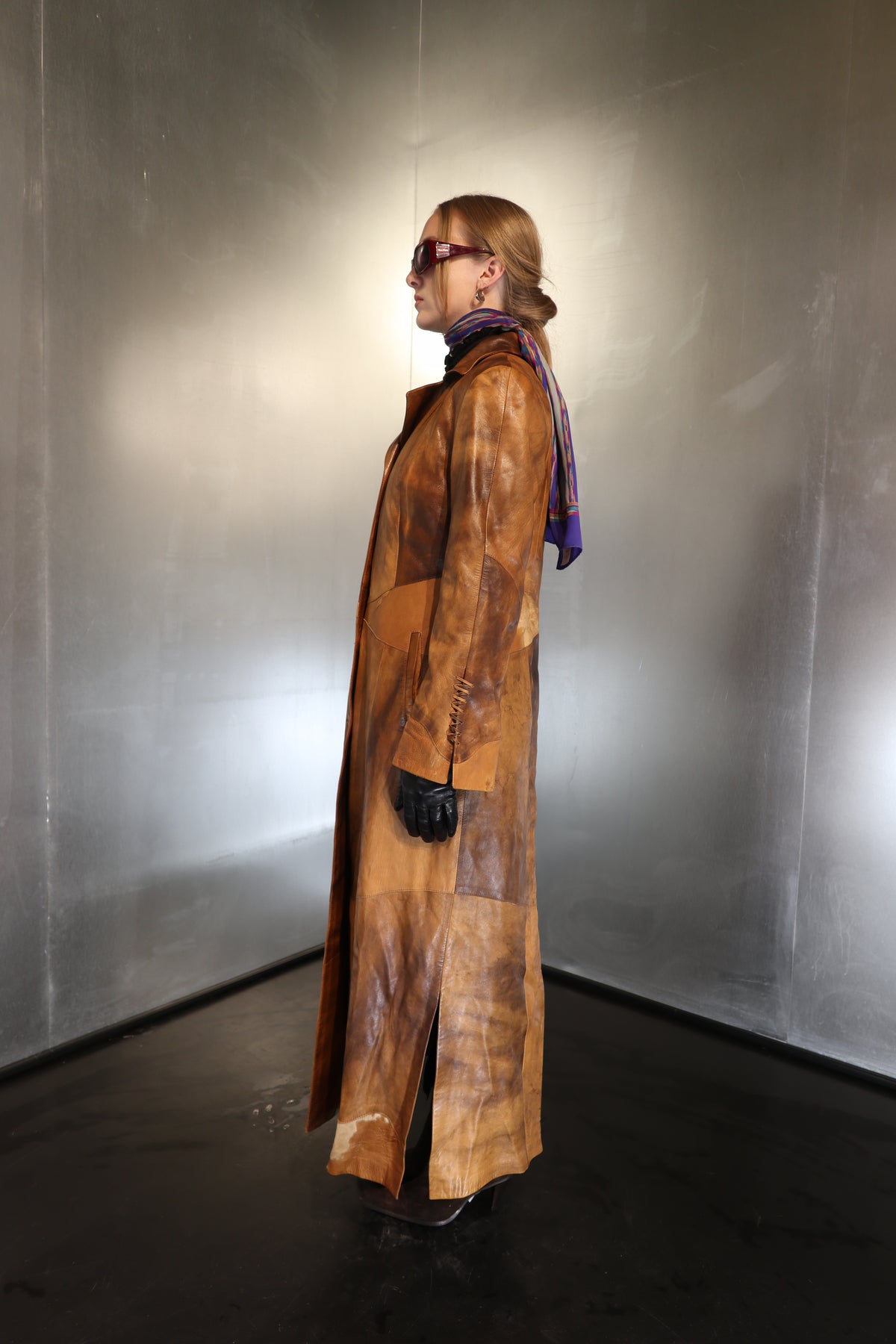 Caramel Cowhide Maxi Coat