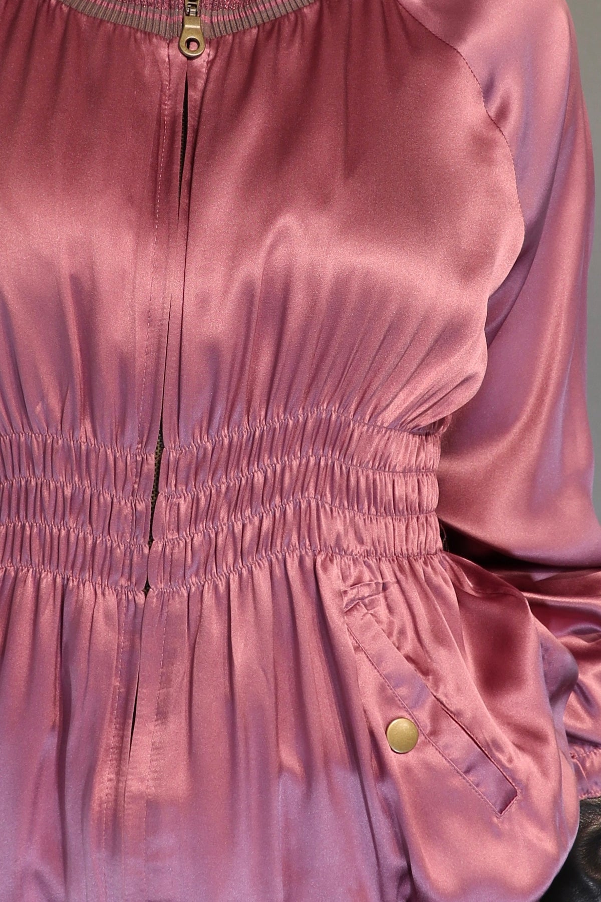 Dusty Rose Silk Draped Hoodie