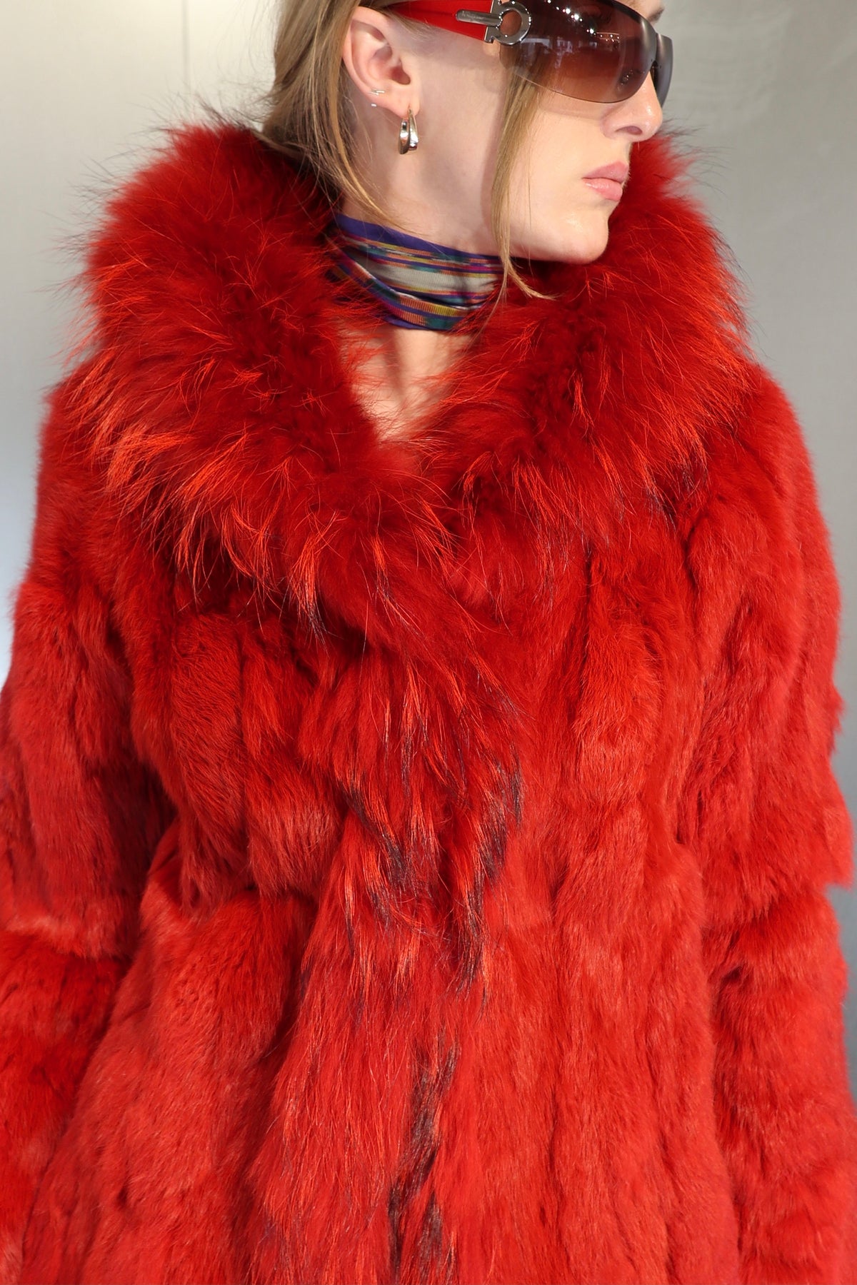 Vintage Scarlet Red Fur Coat