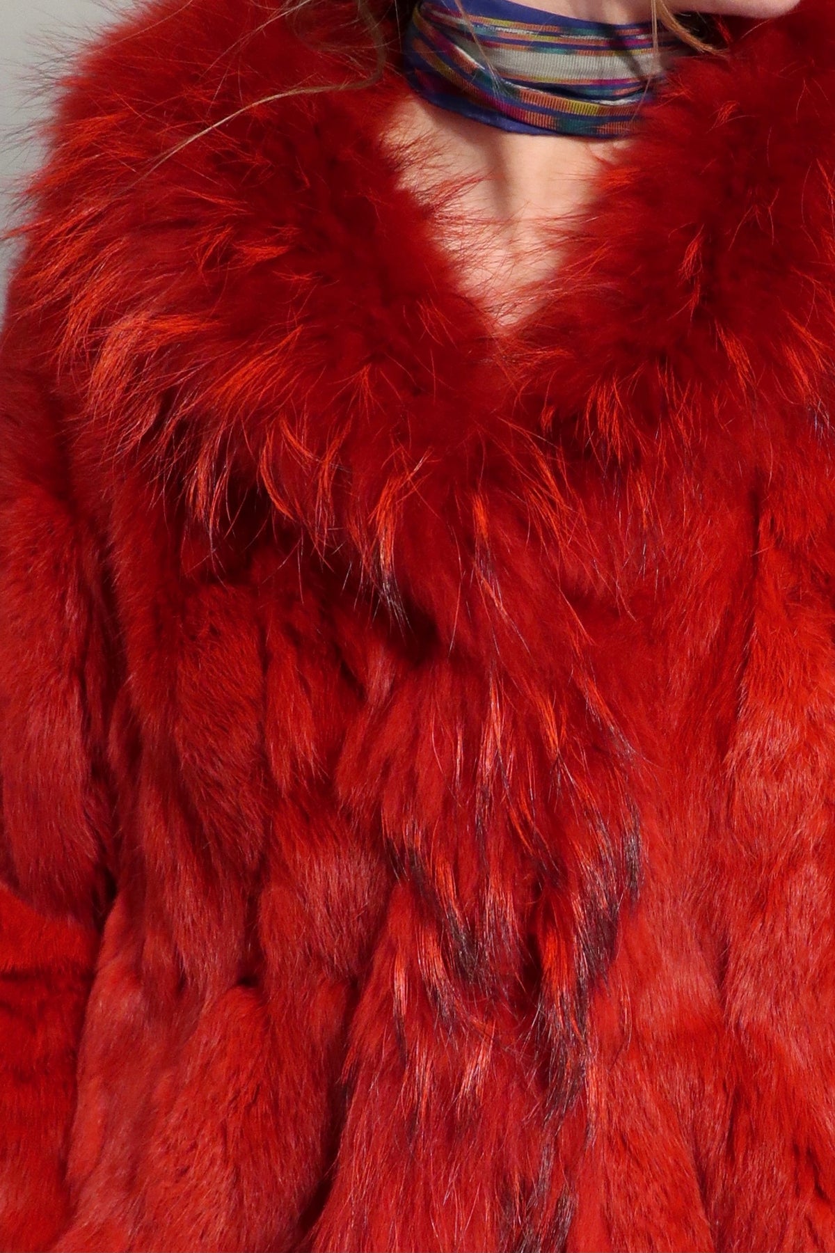 Vintage Scarlet Red Fur Coat