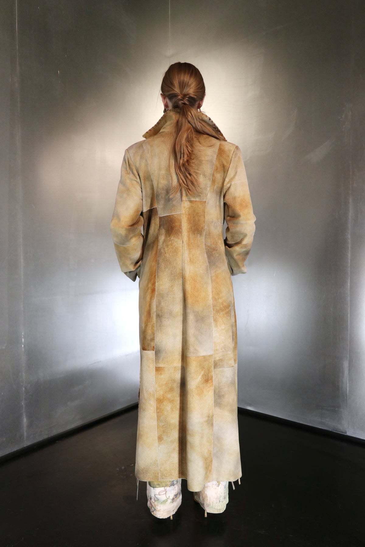 Distressed Maxi Leather Coat