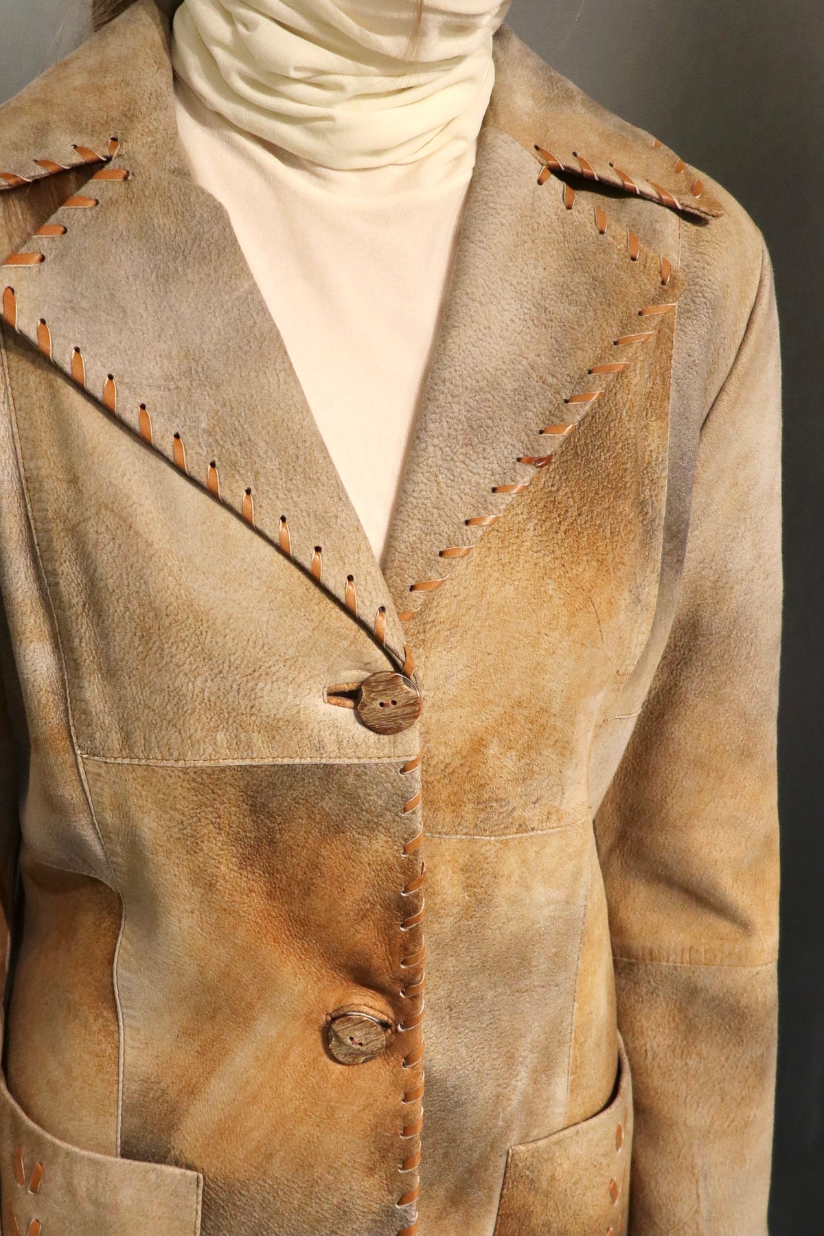 Distressed Maxi Leather Coat