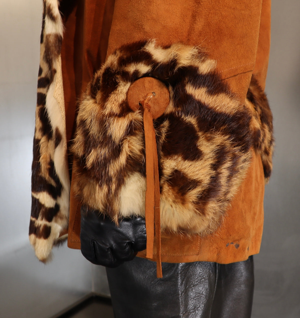 Cheetah Suede And Fur Coat