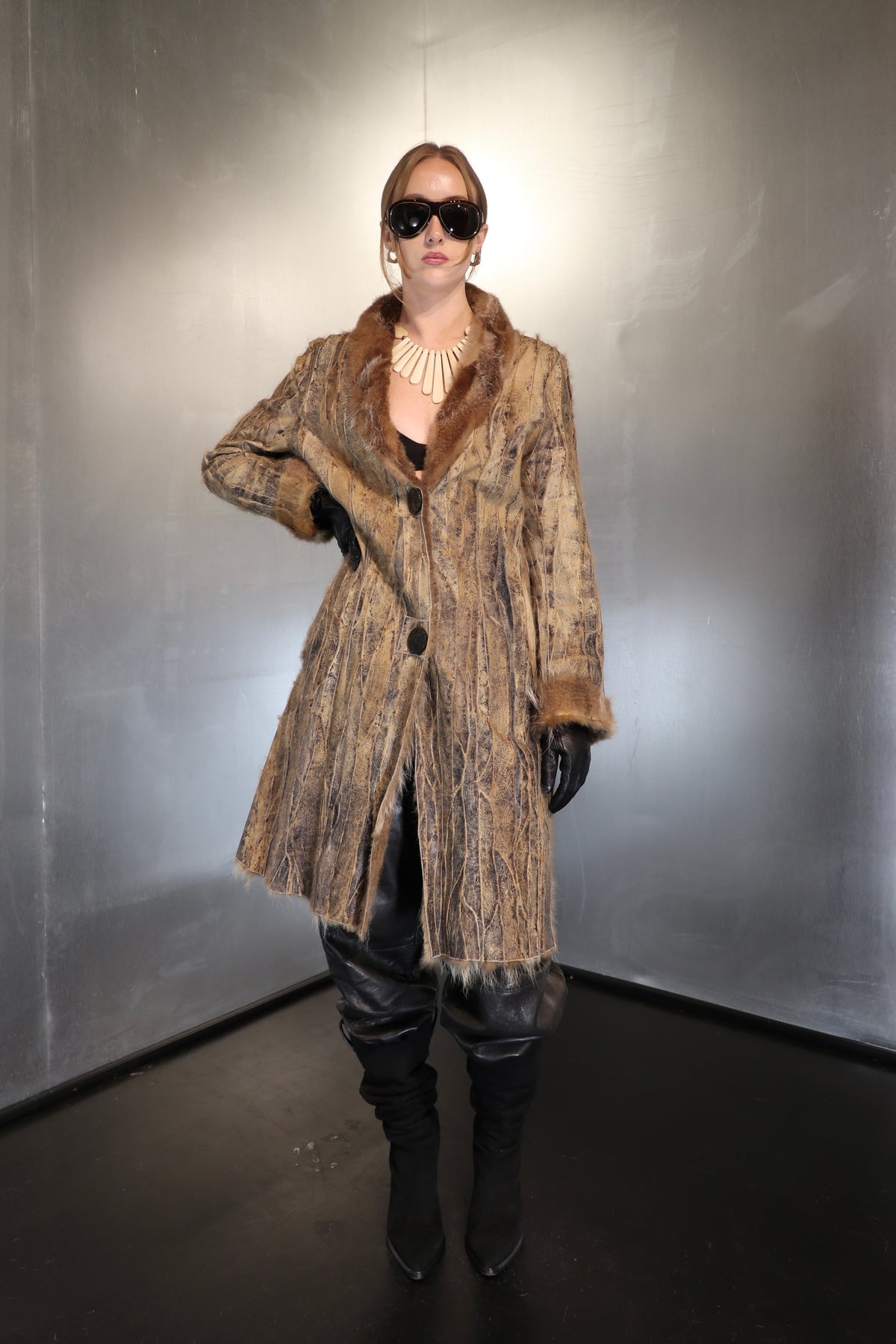 Bohemian Patchwork Fur Coat
