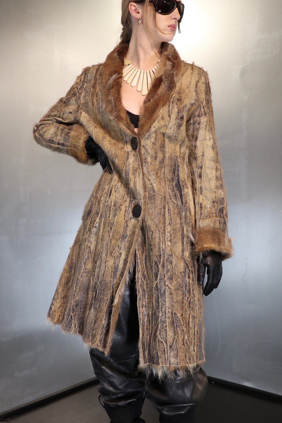 Bohemian Patchwork Fur Coat