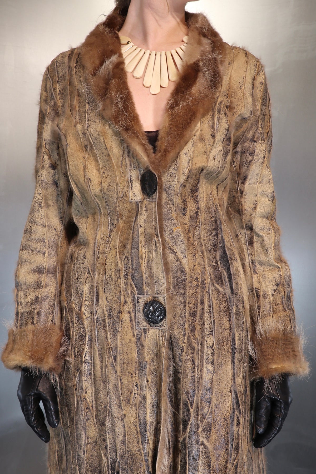 Bohemian Patchwork Fur Coat