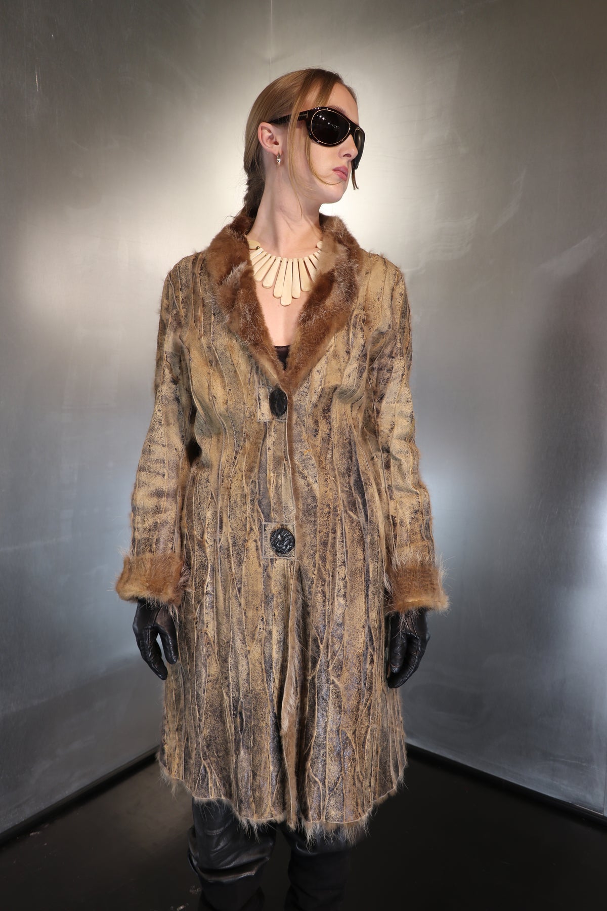Bohemian Patchwork Fur Coat