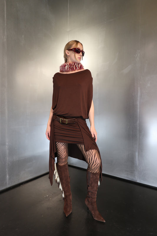 Belted Vintage Cowl Plein Sud Dress