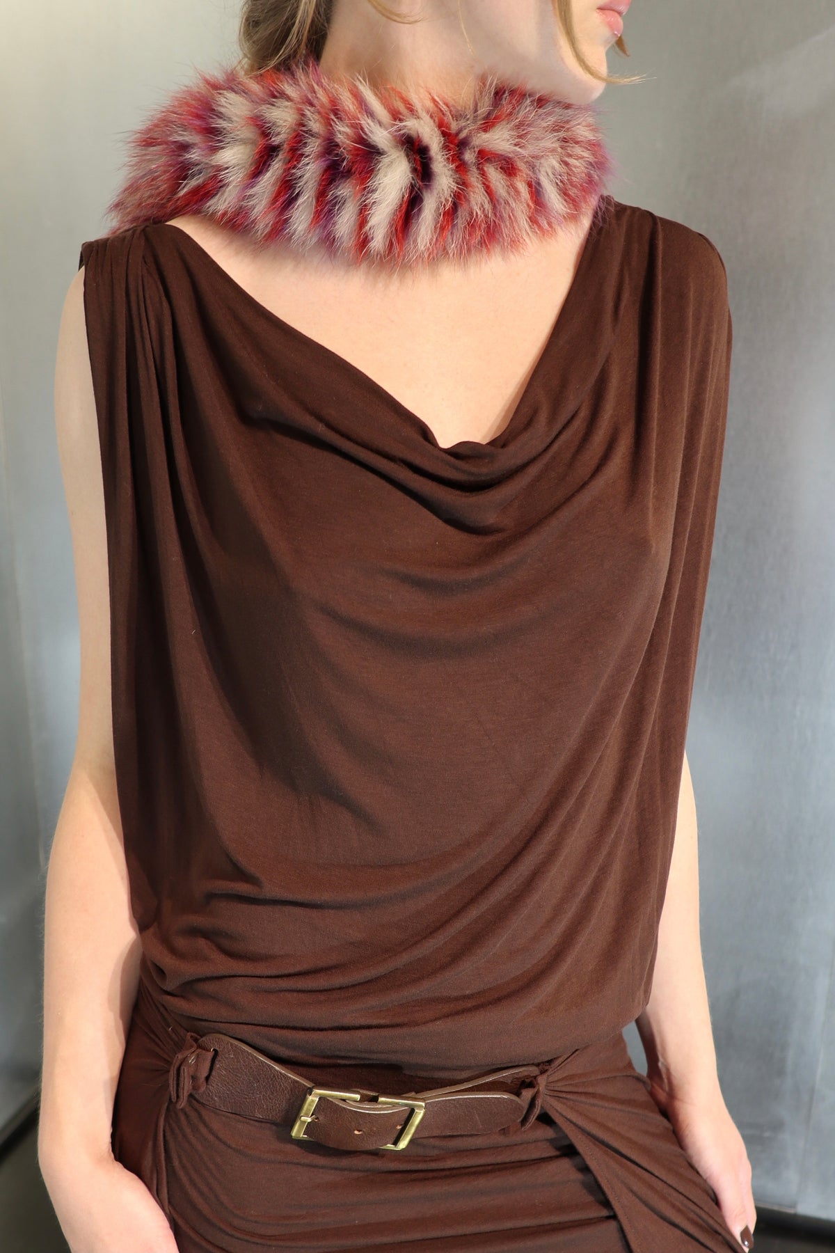 Belted Vintage Cowl Plein Sud Dress