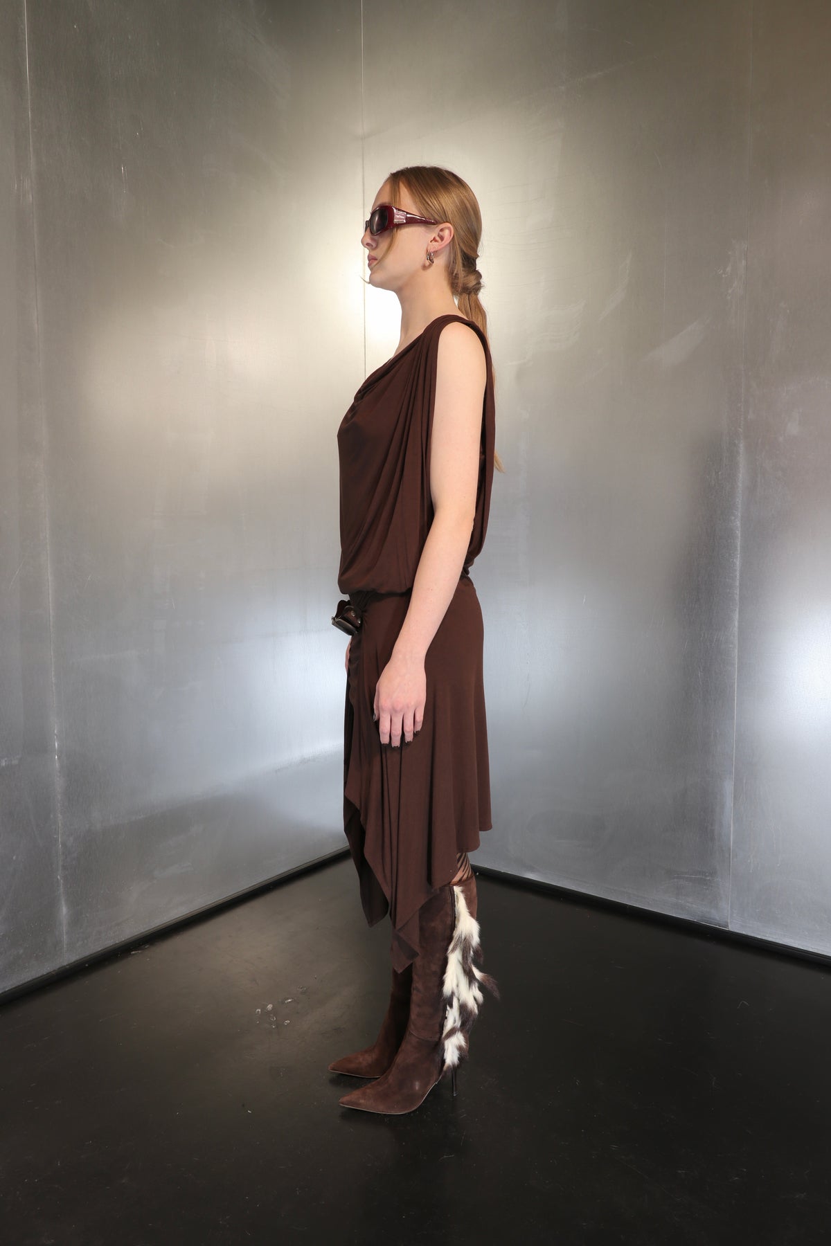 Belted Vintage Cowl Plein Sud Dress
