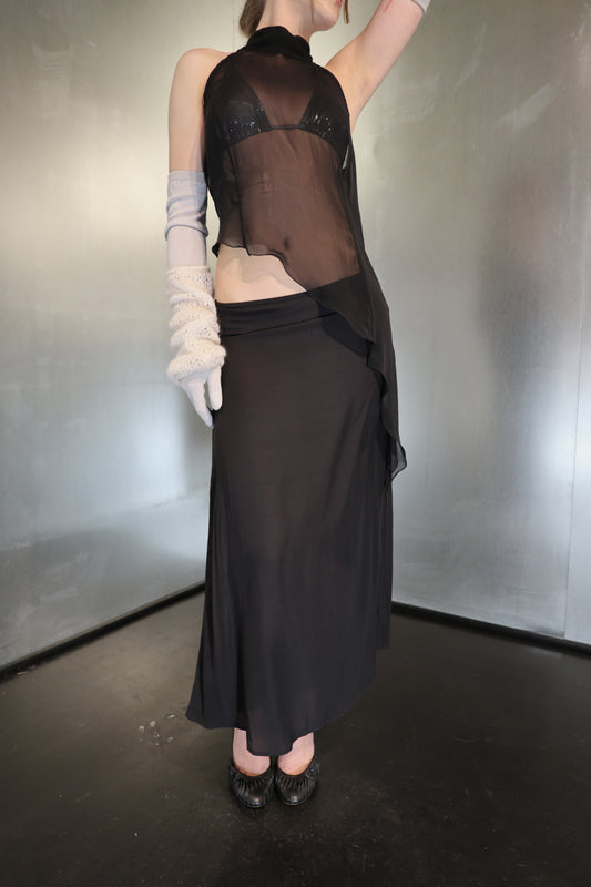 90´s Christian Dior Silk Maxi Skirt Lingerie Skirt