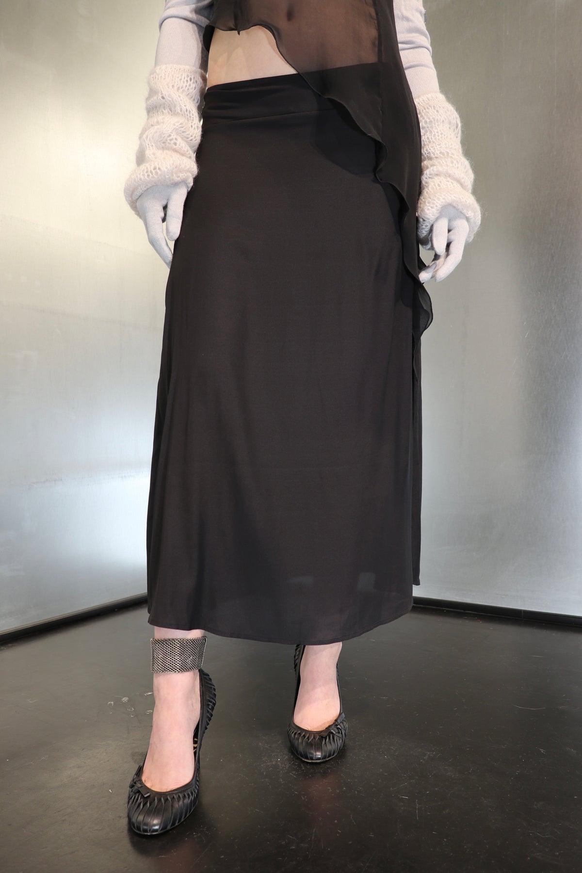 90´s Christian Dior Silk Maxi Skirt Lingerie Skirt