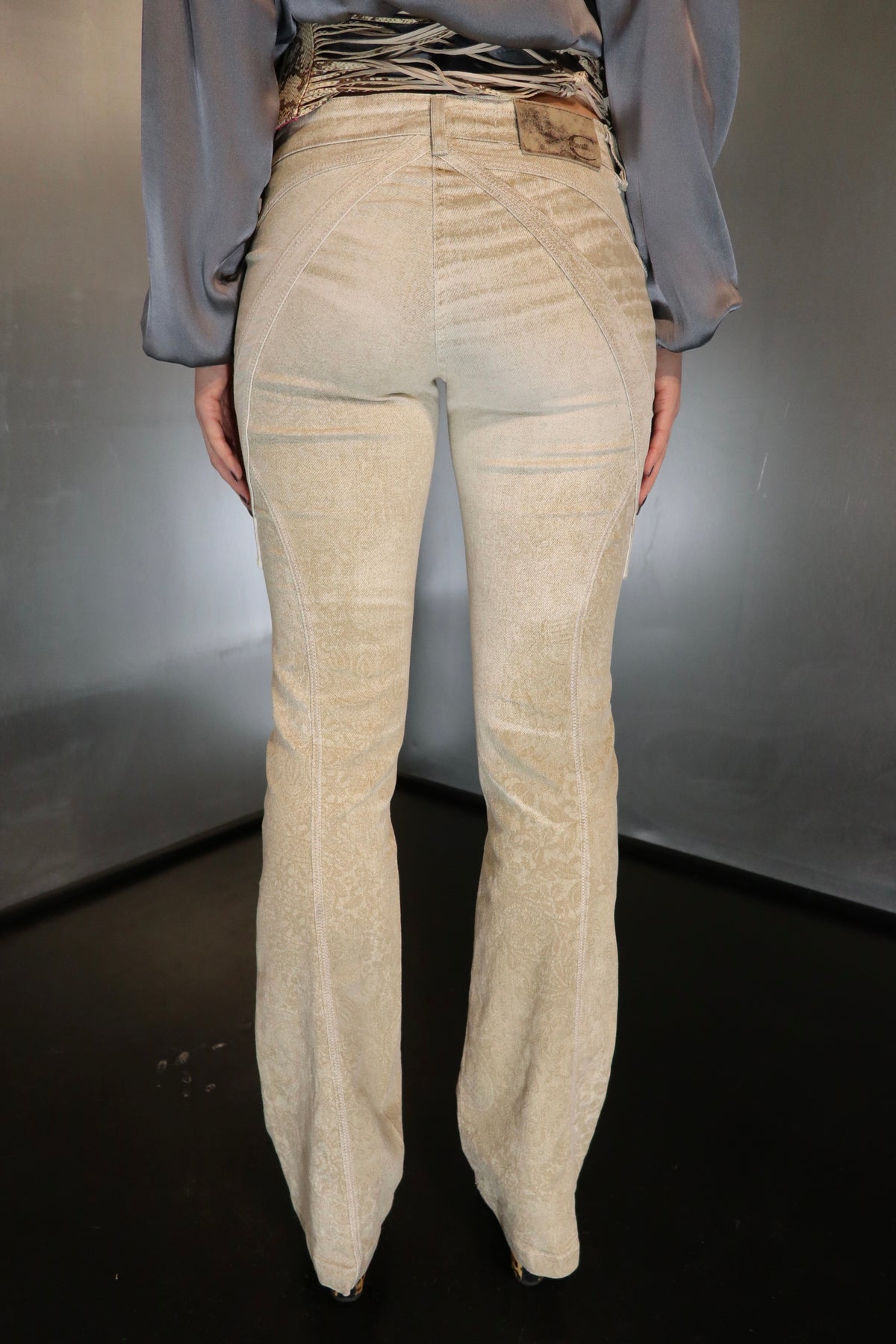 Roberto Cavalli Cream Denim Pants