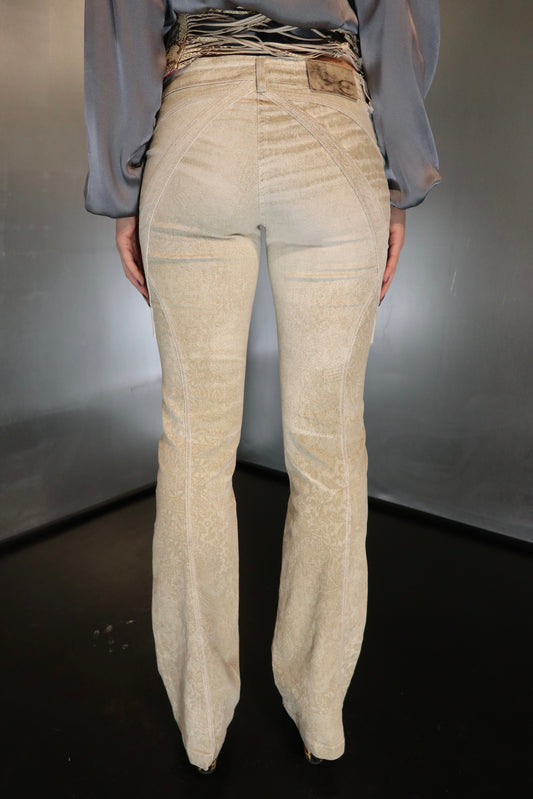 Roberto Cavalli Cream Denim Pants