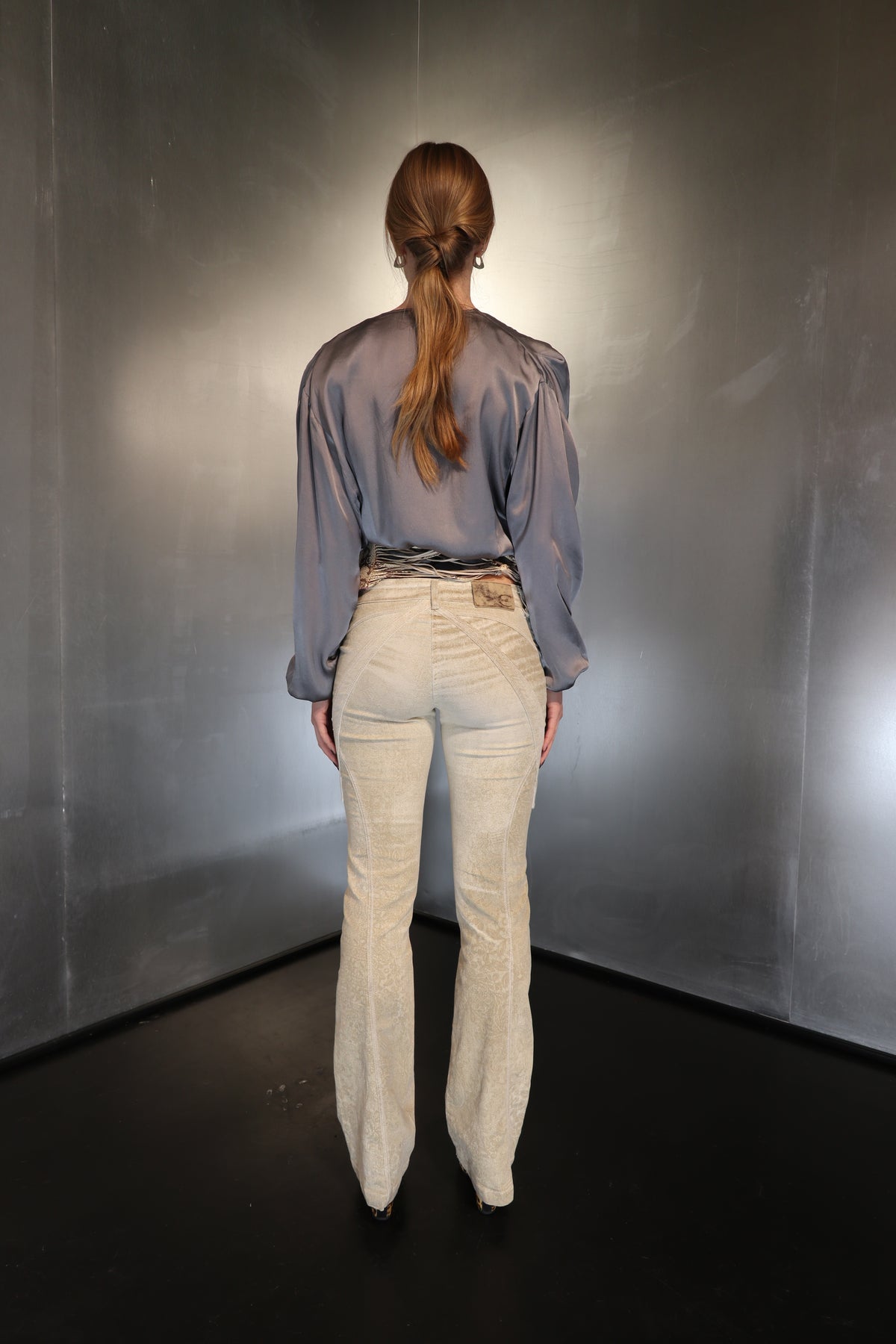 Roberto Cavalli Cream Denim Pants