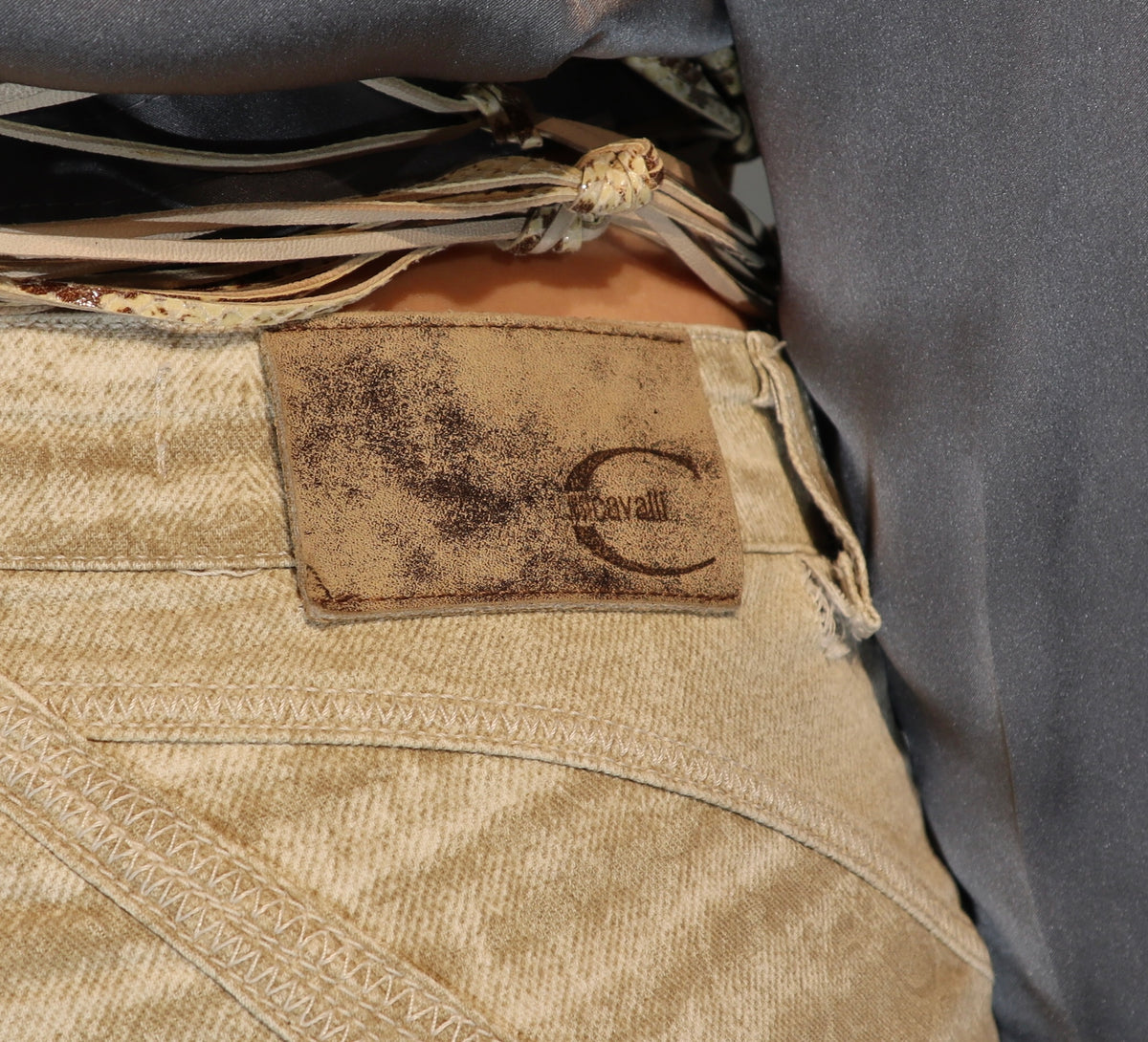 Roberto Cavalli Cream Denim Pants