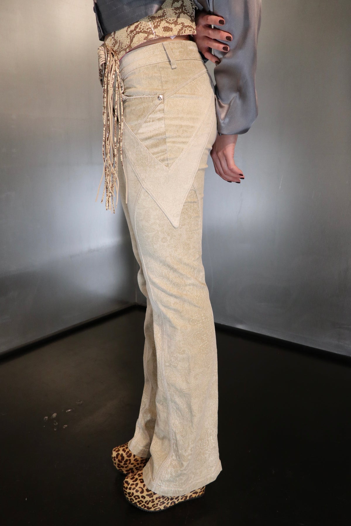 Roberto Cavalli Cream Denim Pants