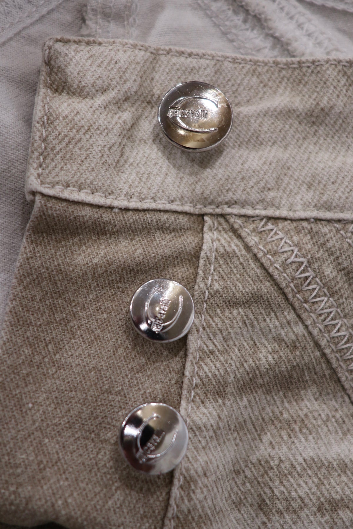 Roberto Cavalli Cream Denim Pants
